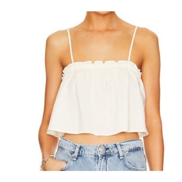 WeWoreWhat Ruffle Cami Top in Ivory - L - Picture 1 of 3